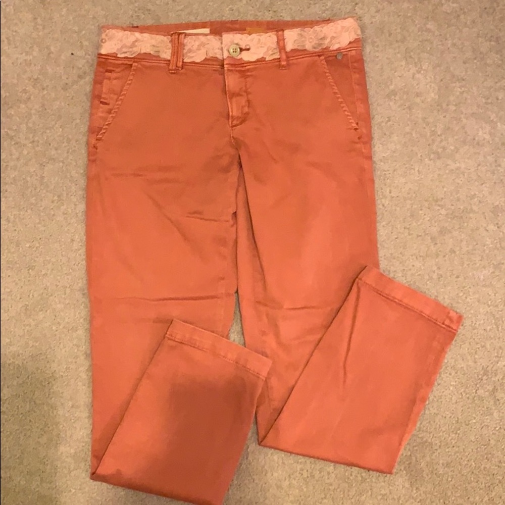 Anthropologie salmon colored pants
